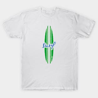 Green Surf with blue text T-Shirt